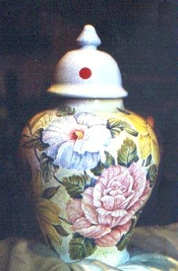 Ceramiche d-Arte di Albisola - Vaso in maiolica
dipinto con varie scene floreali 